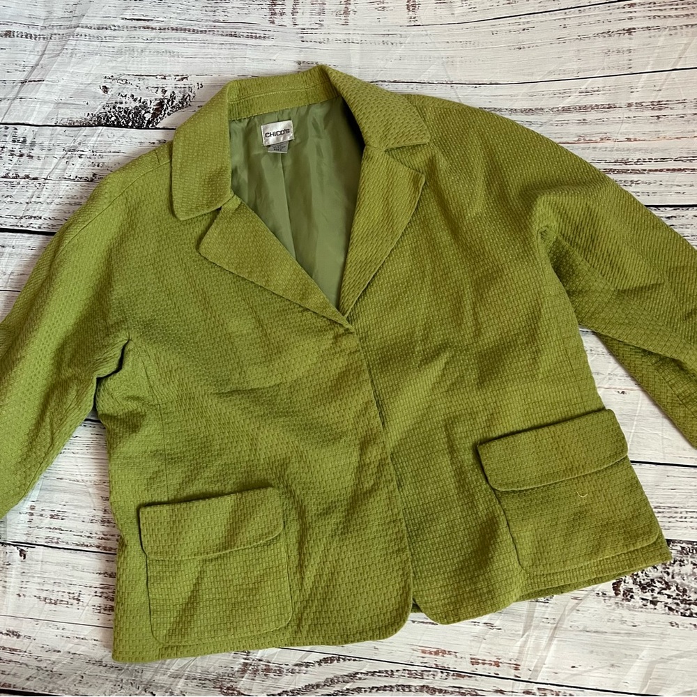 Chico’s Green Textured Blazer